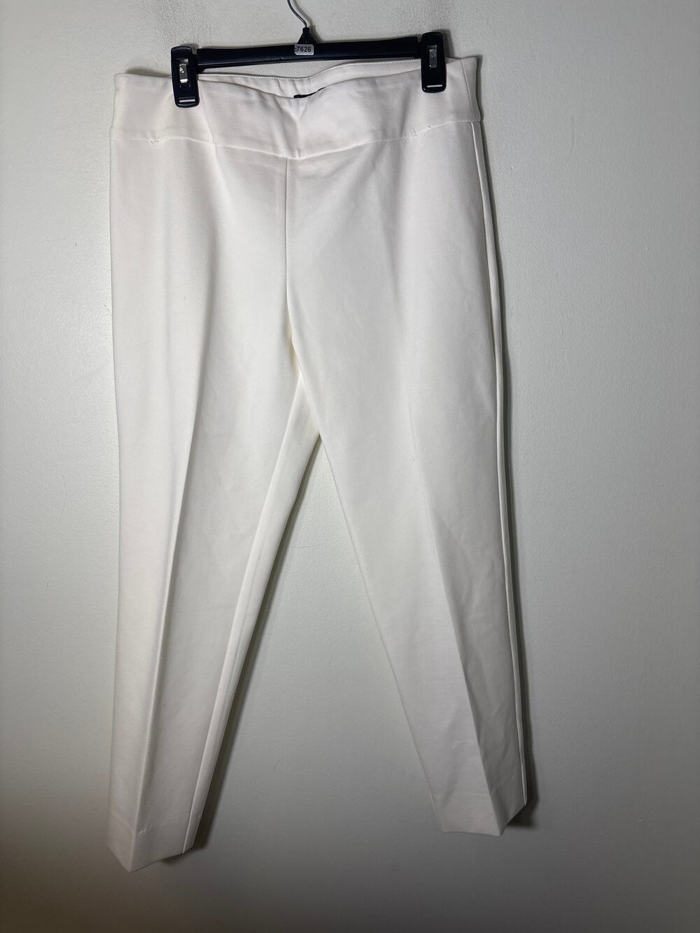 Estelle and Finn Off White Straight Leg Pull On Ankle Pants Sz 12